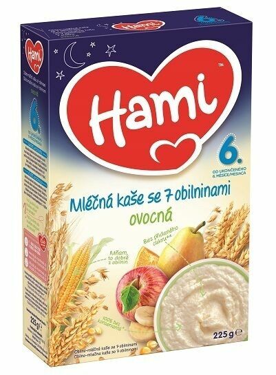 Hami mléčná kaše se 7 obilninami ovocná od uk. 6 měsíce 225g porovnat ceny