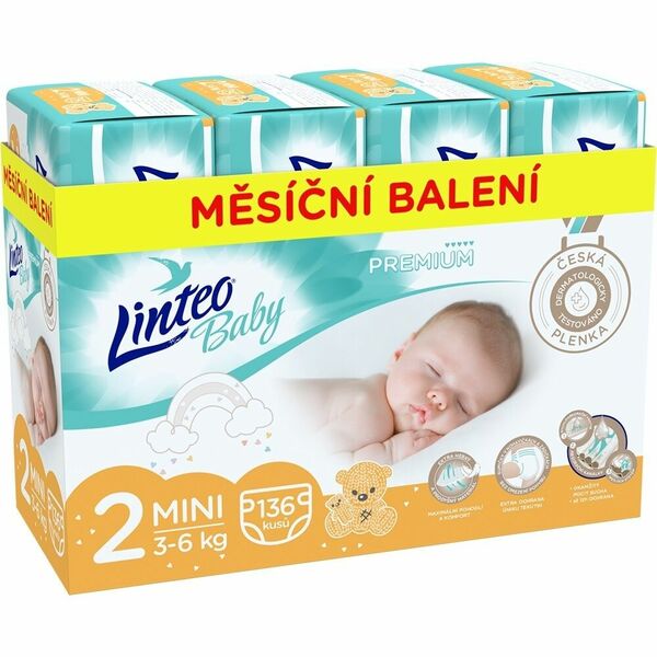 Linteo Baby Plenky Prémium Mini (3-6 kg) 136 ks porovnat ceny
