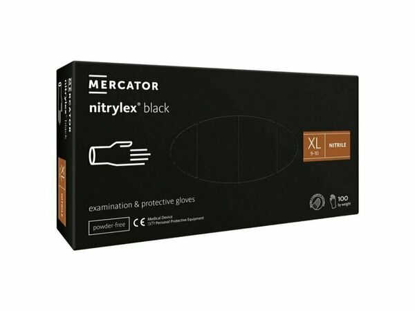Mercator nitrilové rukavice černé velikost XL 100 ks porovnat ceny