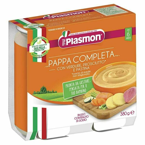 Plasmon Příkrm zeleninový se šunkou a těstovinami 6m+ 2x190g porovnat ceny
