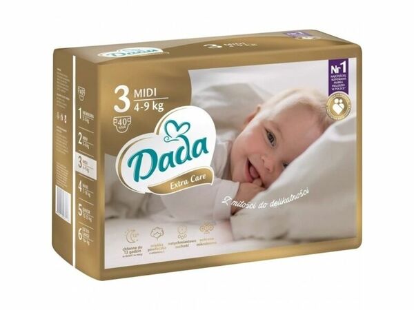DADA Pleny jednorázové Extra Care Midi vel. 3 (4-9 kg), 40ks porovnat ceny
