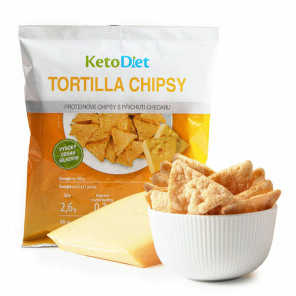 KETODIET Proteinové Tortilla chipsy s příchutí chedaru 25 g porovnat ceny