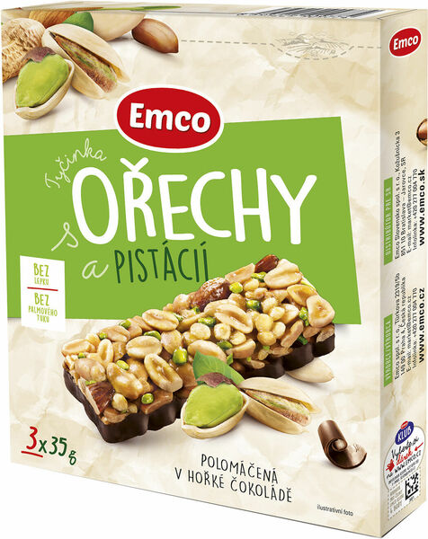 Emco Tyčinky ořechy a pistácie 3x35g porovnat ceny