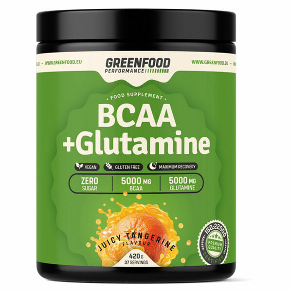GREENFOOD NUTRITION Performance BCAA + glutamine šťavnatá mandarinka 420 g porovnat ceny