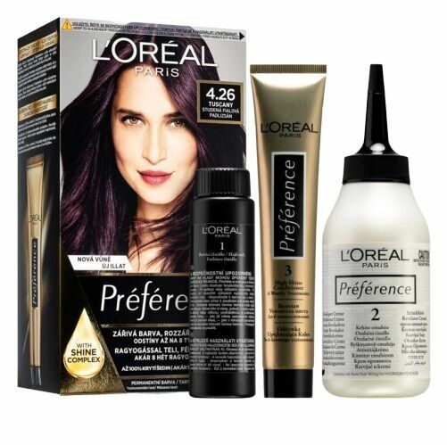 L'Oréal Paris Permanentní barva na vlasy Préférence 4.26 Tuscany Studená fialová 174ml porovnat ceny
