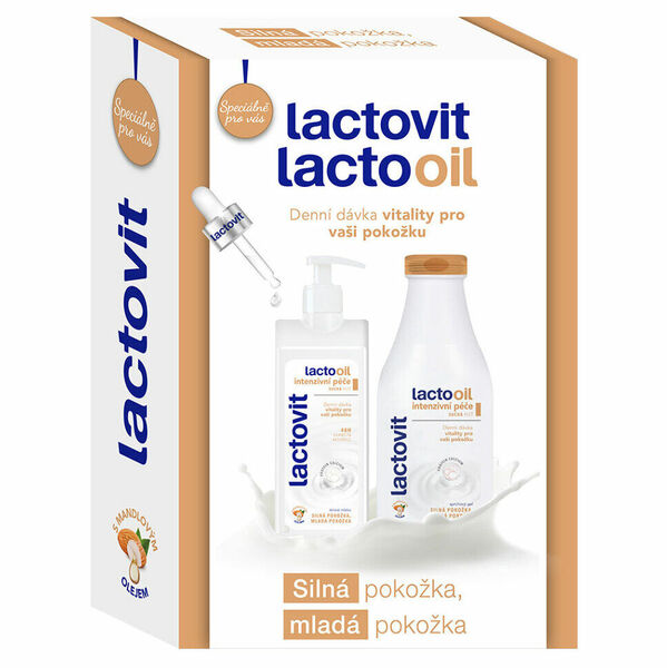 LACTOVIT Lactooil Sprchový gel 500 ml + Tělové mléko 400 ml  Dárkové balení porovnat ceny