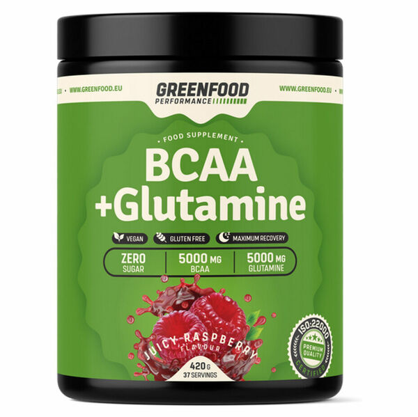 GREENFOOD NUTRITION Performance BCAA + glutamine šťavnatá malina 420 g porovnat ceny