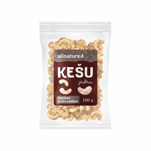 ALLNATURE Kešu jádra pražená se solí a pepřem 100 g porovnat ceny