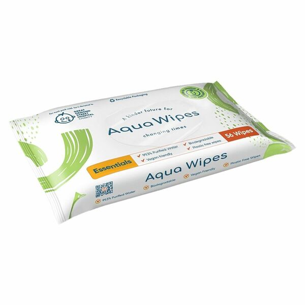 Aqua Wipes 100% rozložitelné ubrousky 99 % vody 56 ks porovnat ceny