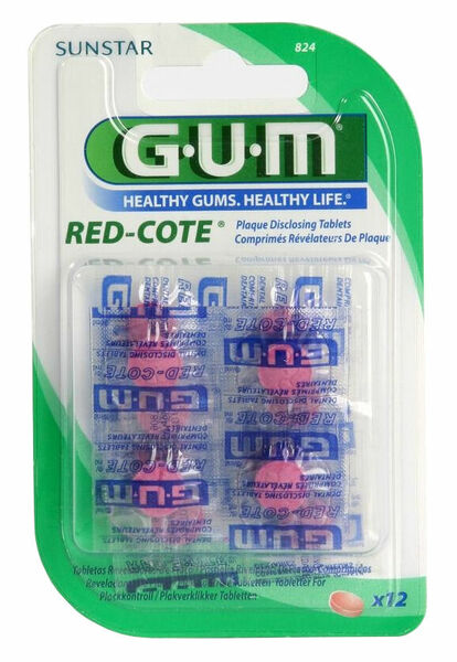 GUM Red Cote tablety pro indikaci zubního plaku 12ks porovnat ceny