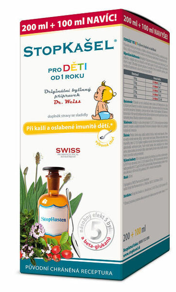 Dr.Weiss  STOPKAŠEL sirup Dr. Weiss PRO DĚTI 200+100ml NAVÍC porovnat ceny