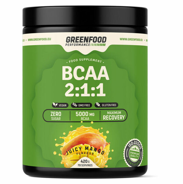 GREENFOOD NUTRITION Performance BCAA 2:1:1 šťavnaté mango 420 g porovnat ceny