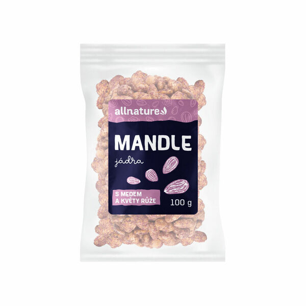 ALLNATURE Mandle jádra s medem a květy růže 100 g porovnat ceny
