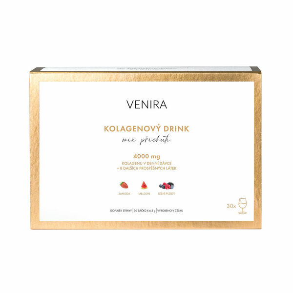 Venira Kolagenový drink mix 3 příchutí jahoda, meloun, lesní plody 30x6,3 g porovnat ceny
