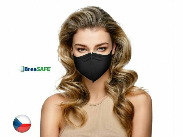 BreaSAFE®  BreaSAFE Český NanoRespirátor FFP2 Znovupoužitelný černý M 10ks porovnat ceny