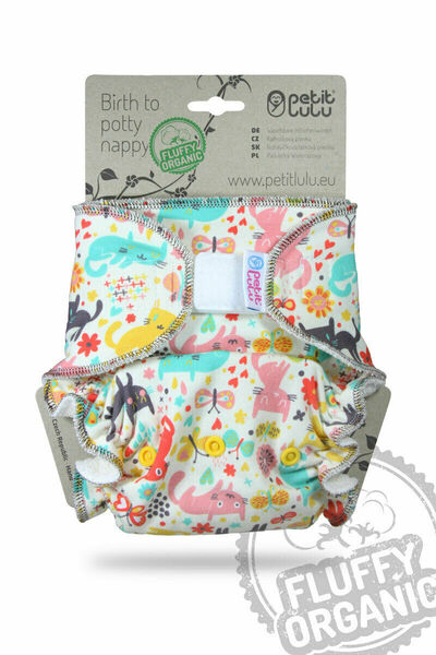 Petit Lulu - Kalhotkové pleny na suchý zip, Fluffy Organic - Kočičí louka porovnat ceny