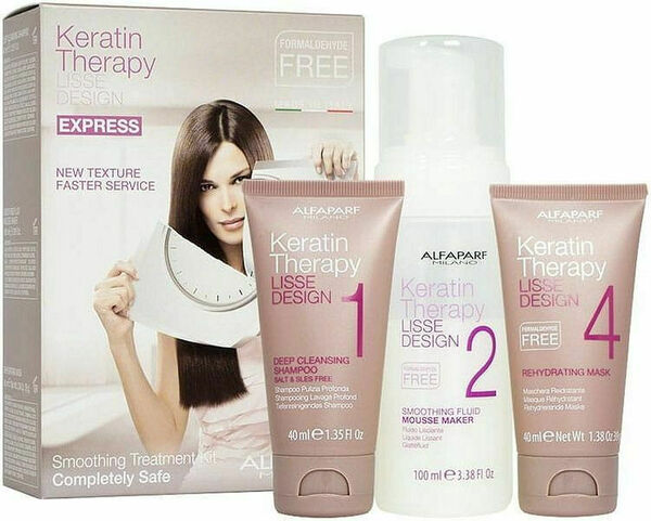 ALFAPARF MILANO Dárková sada vyhlazující vlasové péče Lisse Design Keratin Therapy (Smoothing Treatment Kit) hloubkově čisticí šampon 40 ml, uhlazujíc porovnat ceny