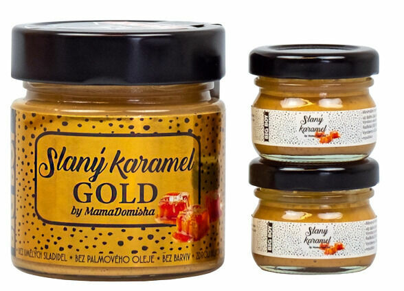 Big Boy Slaný karamel GOLD 250g @mamadomisha + Slaný karamel 2x25g porovnat ceny