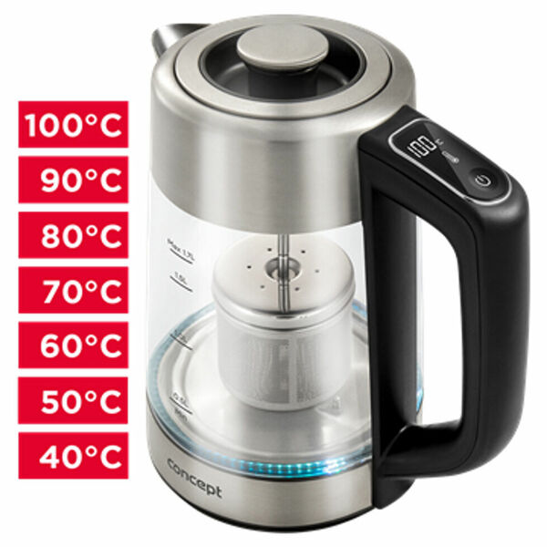 CONCEPT RK4190 Digitální rychlovarná konvice s regulací teploty 1,7 l porovnat ceny