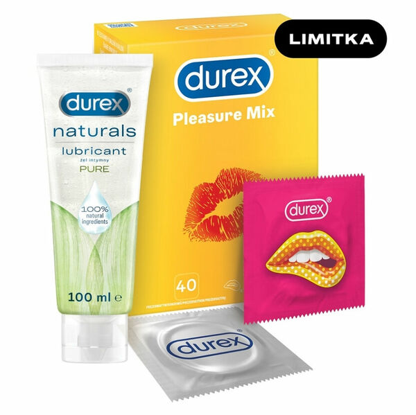 DUREX Pleasure mix 40 kusů + Naturals pure Intimní gel 100 ZDARMA porovnat ceny