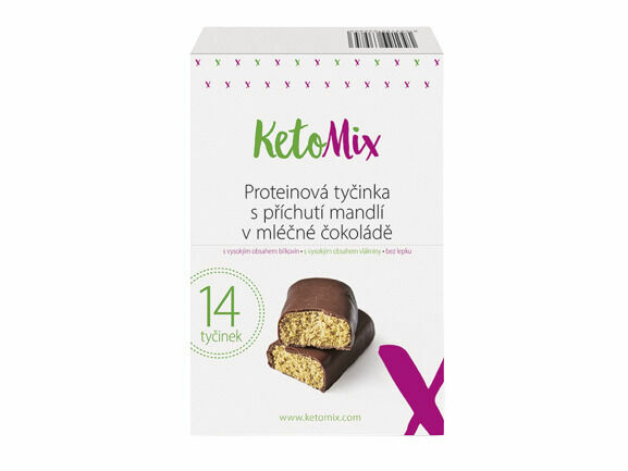 KetoMix Proteinová tyčinka s příchutí rumových pralinek v mléčné čokoládě 14 x 40 g porovnat ceny