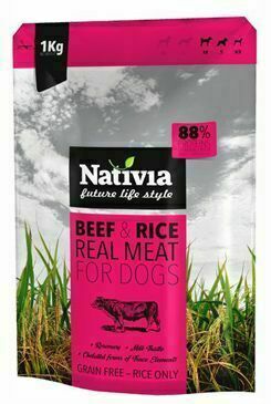 Nativia Real Meat Beef&rice 1kg porovnat ceny
