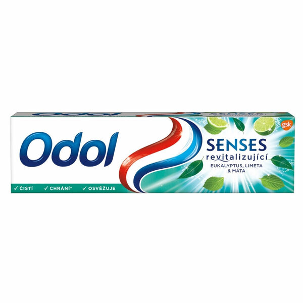 ODOL  Senses Revitalizující eukalyptus, limeta & máta zubní pasta s fluoridem 75 ml porovnat ceny