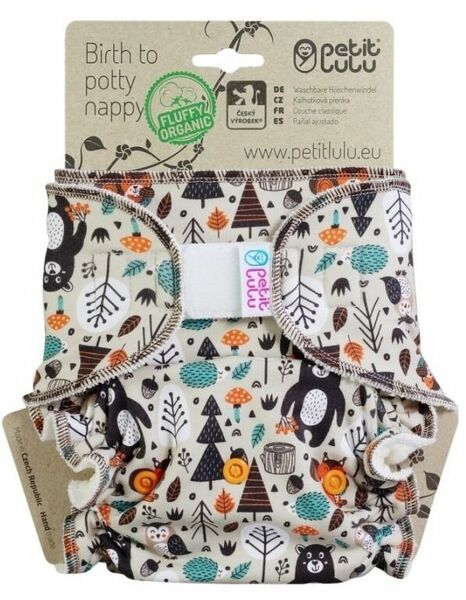 Petit Lulu Maxi noční plena Fluffy Organic suchý zip - Kamarádi z lesa porovnat ceny