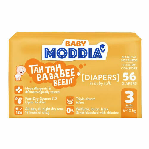 MODDIA BABY Jednorázové plenky 3 Midi (6–10 kg), 56 ks porovnat ceny