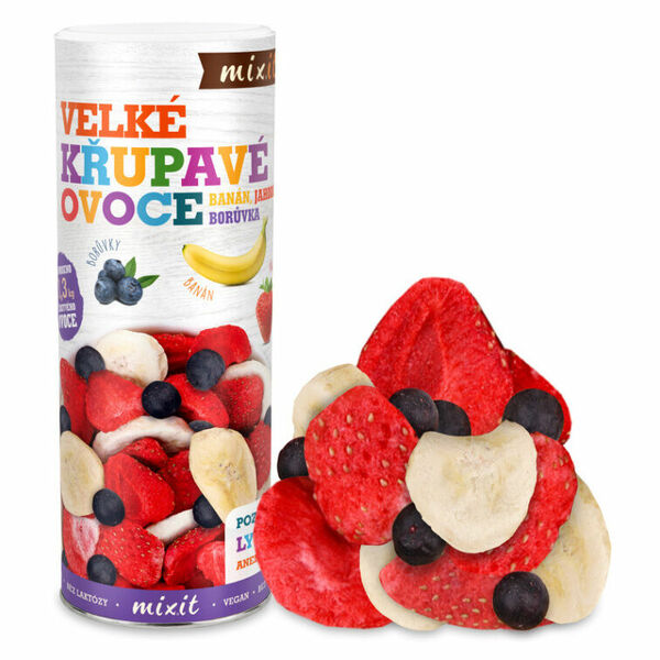 MIXIT Velké křupavé ovoce banán, jahoda, borůvka 160 g porovnat ceny