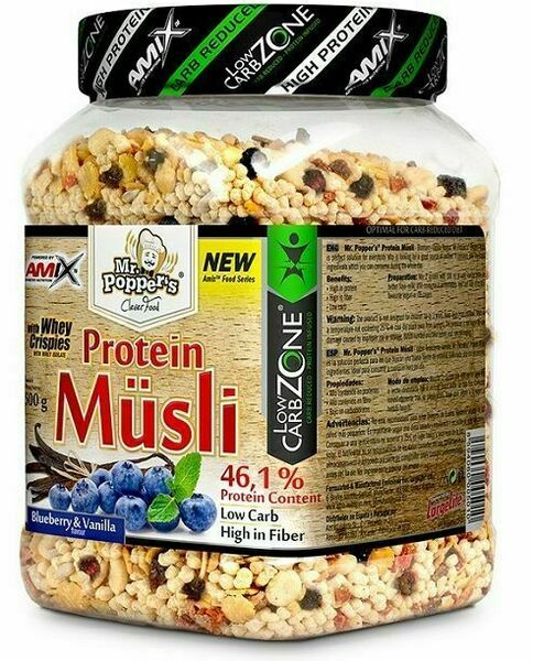 AMIX Protein Müsli, Blueberry & Vanilla, 500g porovnat ceny
