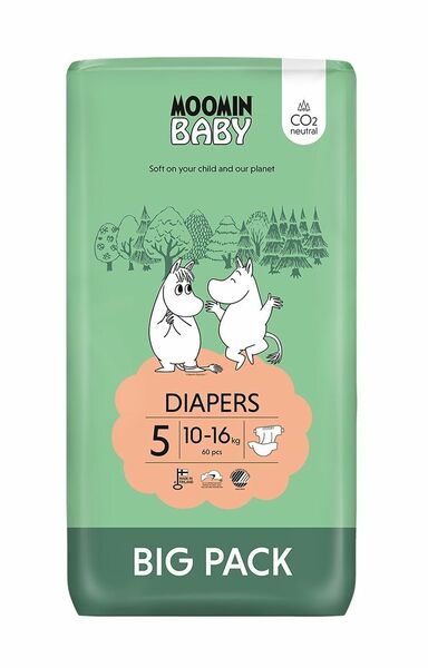 Moomin Baby 5 Maxi 10–16 kg eko pleny 60 ks porovnat ceny