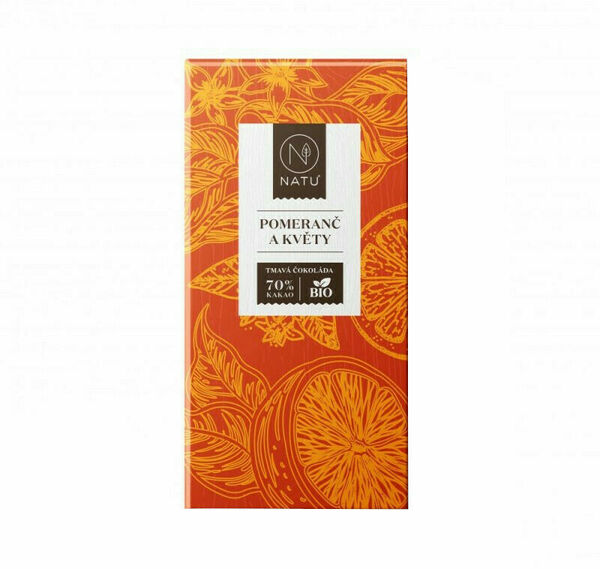 NATU Hořká čokoláda Pomeranč a Květy BIO 45g porovnat ceny
