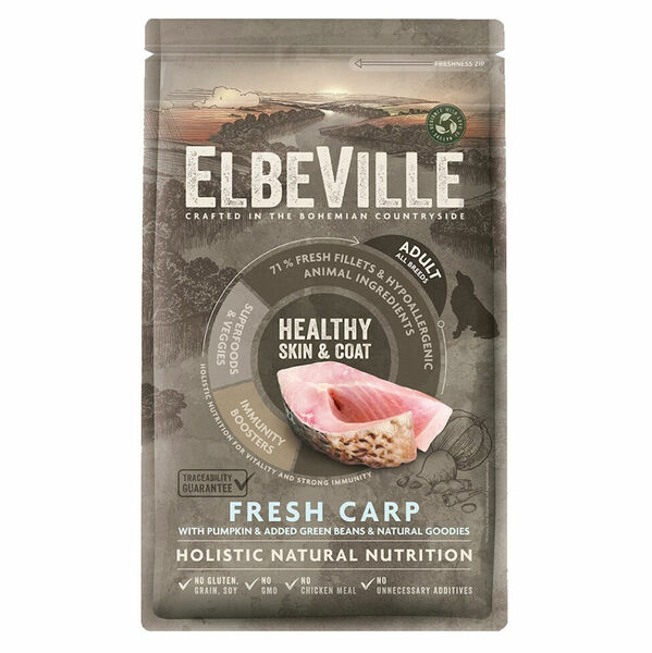 ELBEVILLE Healthy Skin and Coat Fresh Carp granule pro psy 1 kus, Hmotnost balení (g): 1,4 kg porovnat ceny