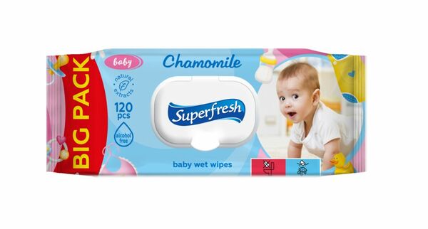 SuperFresh Vlhčené ubrousky pro miminka a maminky 120 ks porovnat ceny
