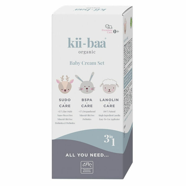 KII-BAA ORGANIC Sada přírodních ochranných krémů 3v1 sudo care 50 ml + B5PA care 50 g + Lanolin care 30 g 3 ks porovnat ceny