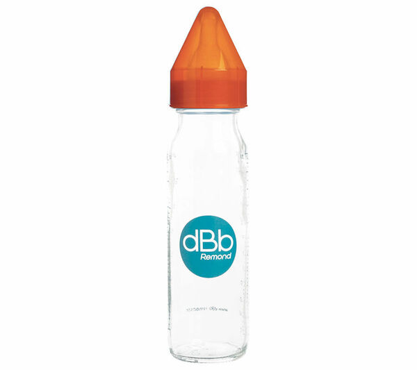 dBb kojenecká lahvička skleněná, savička silikon 0-4 měsíce, Orange 240ml porovnat ceny