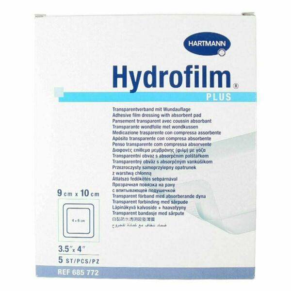 Náplast fixační HYDROFILM PLUS 9x10cm/5ks porovnat ceny