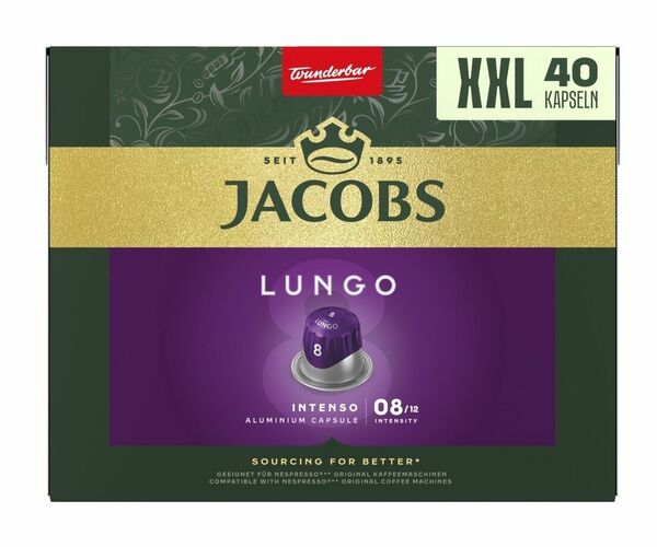 Jacobs Lungo Intenso 8 XXL kapsle 40 ks porovnat ceny