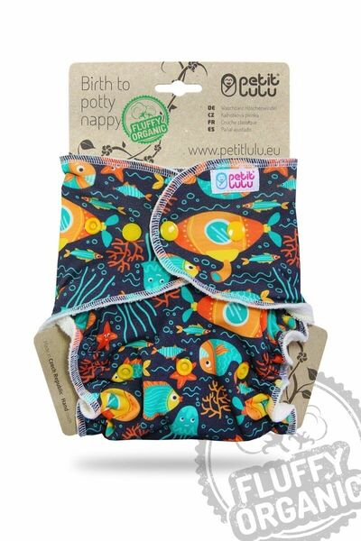 Petit Lulu - Kalhotkové pleny na patentky, Fluffy Organic - Žlutá ponorka porovnat ceny