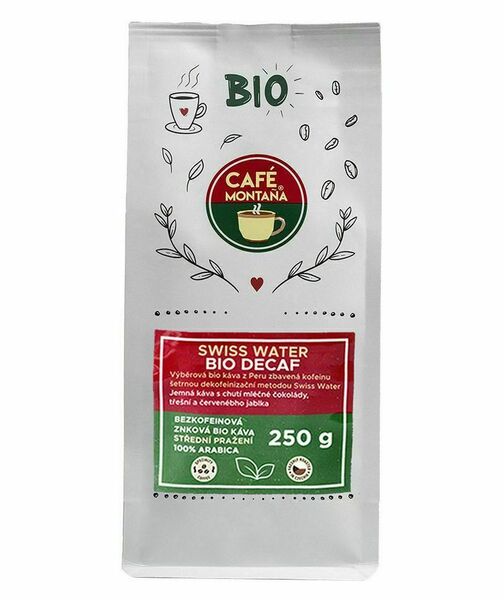 Café Montana Swiss Water Bio Decaf bezkofeinová zrnková káva 250 g porovnání ceny