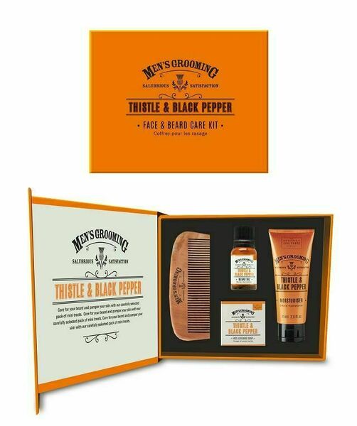 Scottish Fine Soaps Černý pepř a ostropestřec pánská dárková sada péče o pleť a vousy 4 ks porovnat ceny