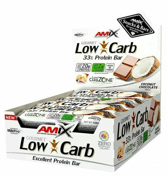 Amix Low-Carb 33% Protein Bar, Kokos-Čokoláda 15x60g porovnat ceny