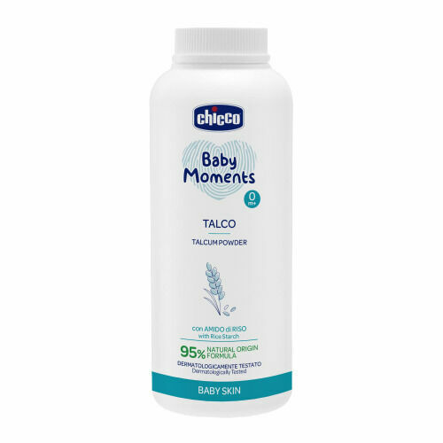 CHICCO Pudr dětský Baby Moments s rýžovým škrobem 95 % přírodních složek 150g porovnat ceny