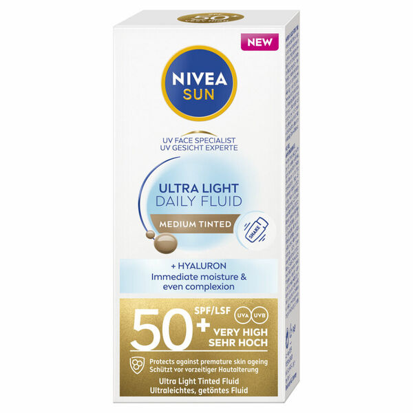 NIVEA Sun Tónovací krém-fluid SPF50+ Střední 40 ml porovnání ceny