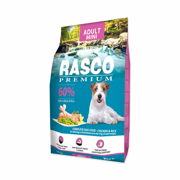 Rasco Premium Adult Mini Kuře s rýží granule 7 kg porovnat ceny