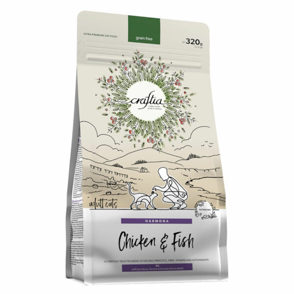 KRAFTIA Craftia Harmona Adult Chicken & Fish Granule pro kočky 1 ks, Hmotnost balení: 320 g porovnat ceny