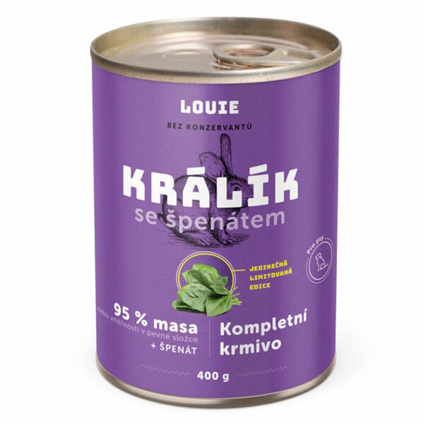 LOUIE Konzerva pro psy králík se špenátem 400 g porovnat ceny