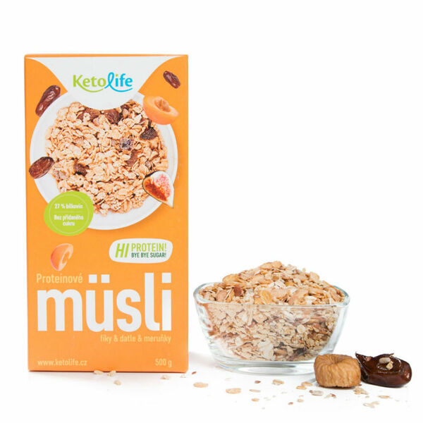 KETOLIFE Proteinové müsli fíky, datle a meruňky 500 g porovnat ceny