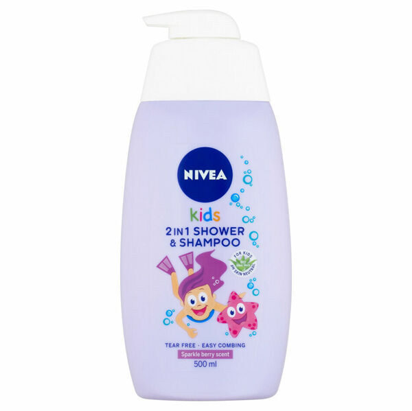 NIVEA Kids Dětský sprchový gel a šampon 2v1 s vůní lesního ovoce 500 ml porovnat ceny
